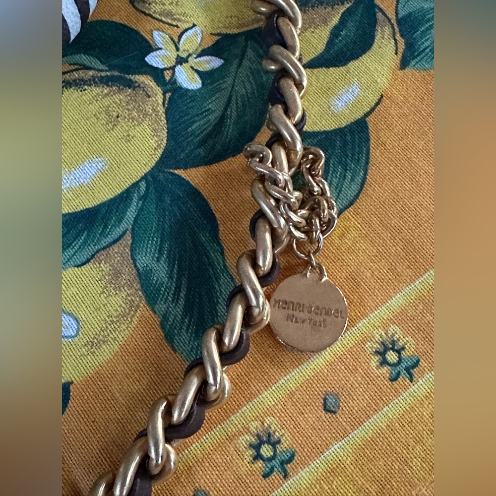 VINTAGE RARE Henri Bendel Leather Bucket Bag Centennial Stripes Please Read - Picture 9 of 15